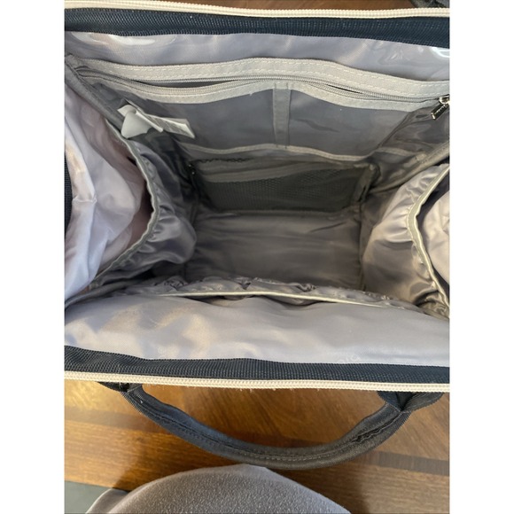 BabbleRoo Diaper Bag Backpack Grey/Blue w/Pacifier case/Changing Pad NEW - Picture 12 of 16